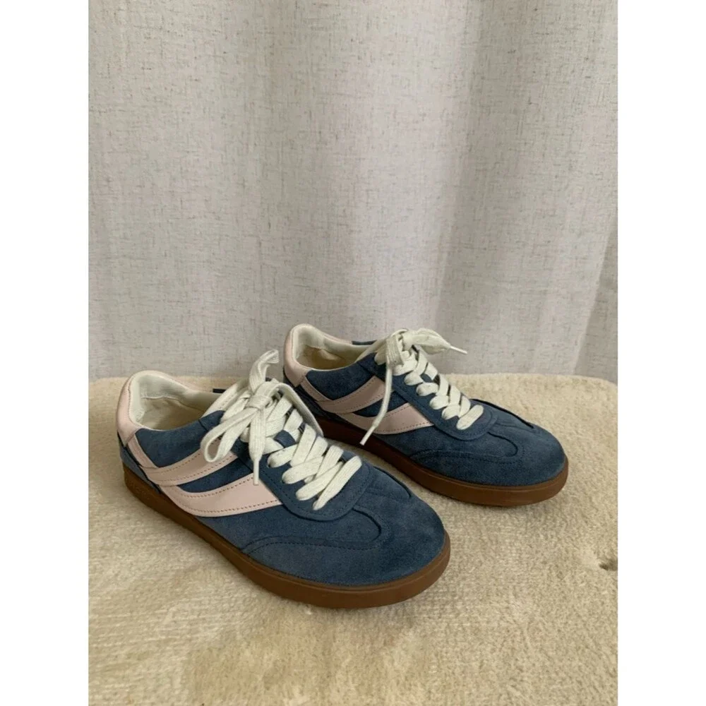 Vince. Women’s Oasis Huntington Blue Suede Powder Pink Sambas Sneakers 6.5 US